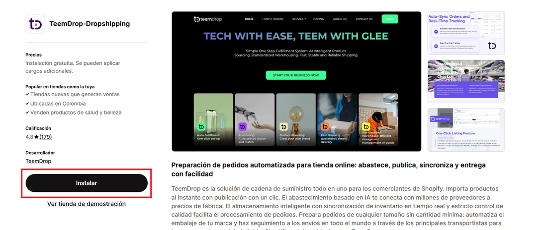 Connecting TeemDrop to your store, screen 4